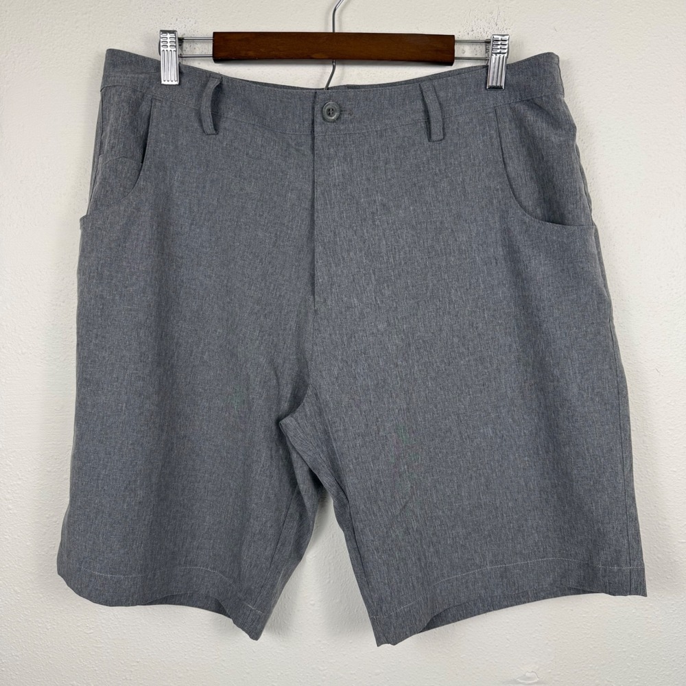 Straight Down Mens Golf‎ Shorts Size 34 Heather Gray Performance Stretch Casual